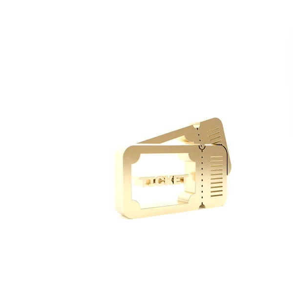 Icono del billete de oro aislado sobre fondo blanco. 3D ilustración 3D render — Foto de Stock