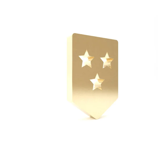 Gold Chevron Symbol isoliert auf weißem Hintergrund. Militärabzeichen. 3D Illustration 3D Renderer — Stockfoto