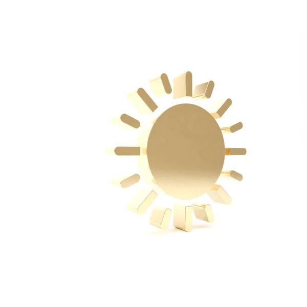 Icono Gold Sun aislado sobre fondo blanco. 3D ilustración 3D render — Foto de Stock