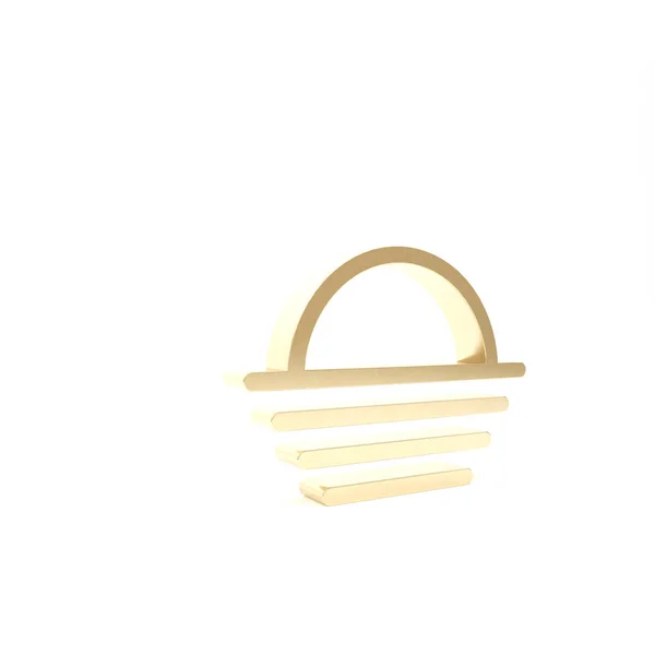 Ícone Gold Sunset isolado no fundo branco. 3D ilustração 3D render — Fotografia de Stock