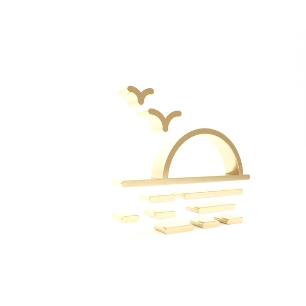 Ícone Gold Sunset isolado no fundo branco. 3D ilustração 3D render — Fotografia de Stock