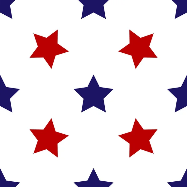 Blaues und rotes Stern-Symbol isoliert nahtlose Muster auf weißem Hintergrund. Favorit, beste Bewertung, Auszeichnungssymbol. Vektorillustration — Stockvektor