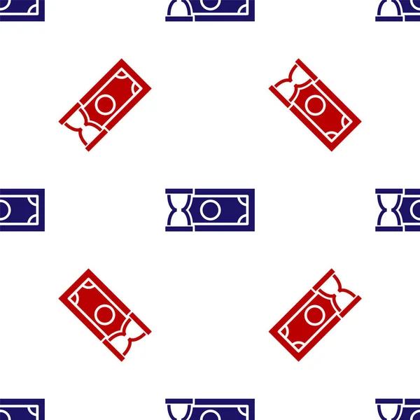 Blå och röd Snabb betalningar ikonen isolerade sömlösa mönster på vit bakgrund. Snabb överföring av pengar. Finansiella tjänster, snabba lån, tid är pengar, pengar tillbaka koncept. Vektor Illustration — Stock vektor