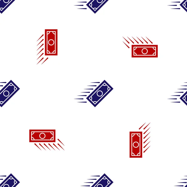 Blue and red Fast payments icon isolated seamless pattern on white background. Fast money transfer payment. Financial services, fast loan, time is money, cash back concept. Vector Illustration — Stock Vector