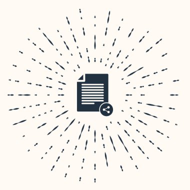 Gri Paylaşım dosya simgesi bej arkaplanda izole edildi. Dosya paylaşımı. Dosya aktarım işareti. Soyut çember rastgele noktalar. Vektör İllüstrasyonu