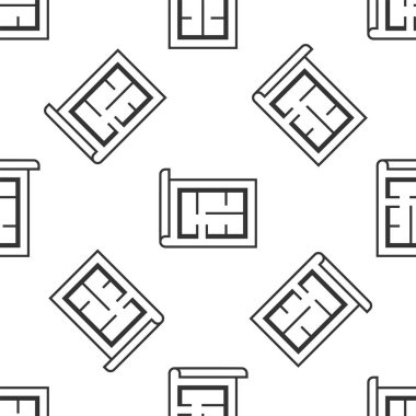 Gri Ev planı ikonu, beyaz arka planda kusursuz desen izole etti. Vektör İllüstrasyonu