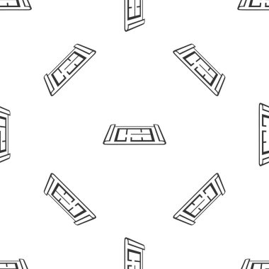 Gri Ev planı ikonu, beyaz arka planda kusursuz desen izole etti. Vektör İllüstrasyonu