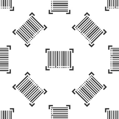 Gri Barkod simgesi beyaz arka planda izole edilmiş kusursuz desen. Vektör İllüstrasyonu
