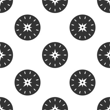 Gri pusula simgesi beyaz arka planda kusursuz desen izole etti. Rüzgâr yön bulma sembolü. Rüzgar gül işareti. Vektör İllüstrasyonu