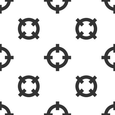 Gri hedef sporu beyaz arka planda izole edilmiş ikon çekimi için. Atış mesafesi ya da atış mesafesi için sayıları olan temiz bir hedef. Vektör İllüstrasyonu