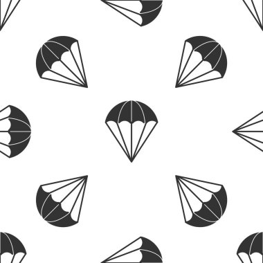 Gri Paraşüt simgesi beyaz arka planda izole edilmiş kusursuz desen. Vektör İllüstrasyonu