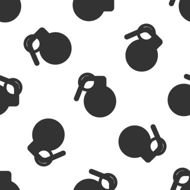 Gri El bombası ikonu beyaz arka planda izole edilmiş kusursuz desen. Bomba patlaması. Vektör İllüstrasyonu