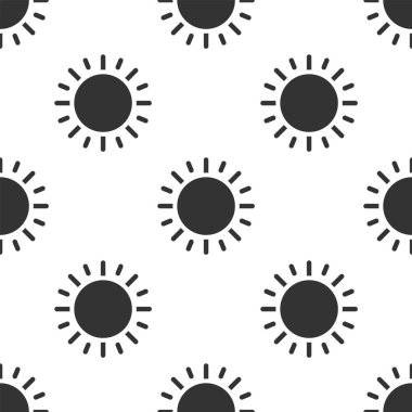 Gri güneş simgesi izole Dikişsiz desen beyaz arka plan üzerinde. Vektör çizim