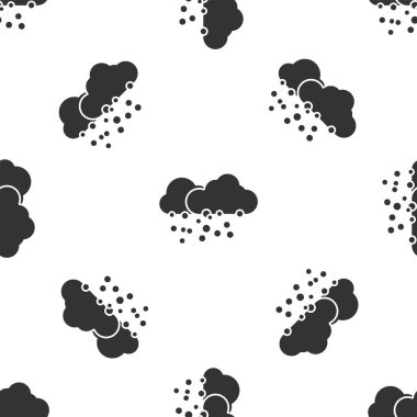 Gri bulut desenli kar simgesi izole kesintisiz beyaz arka plan üzerinde. Kar taneleri ile bulut. Tek hava simgesi. İşareti kar yağıyor. Vektör çizim