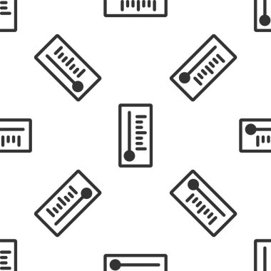 Gri Meteoroloji termometresi ısıyı ve soğuk ikonu ölçüyor. Beyaz arka planda izole edilmiş pürüzsüz desen. Termometre termometresi sıcak ya da soğuk hava gösteriyor. Vektör İllüstrasyonu