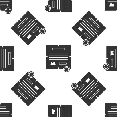 Gri KHK, kağıt, parşömen, parşömen ikonu beyaz arkaplanda izole edilmiş kusursuz desen. Vektör İllüstrasyonu