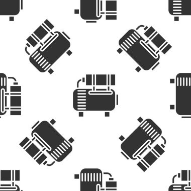 Gri Hava kompresör simgesi beyaz arka planda izole edilmiş. Vektör İllüstrasyonu