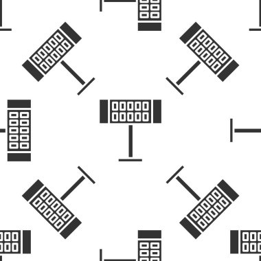 Gri Elektrikli Isıtıcı ikonu beyaz arka planda kusursuz desen izole etti. Uzaktan kumandalı kızıl ötesi ısıtıcı. Klima kontrolü. Vektör İllüstrasyonu