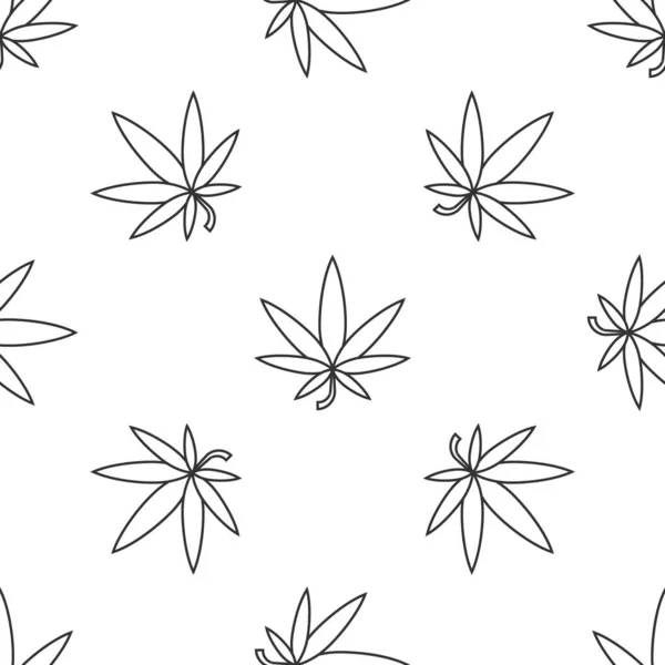 Icône de marijuana médicale grise ou feuille de cannabis isolée motif sans couture sur fond blanc. Symbole de chanvre. Illustration vectorielle — Image vectorielle