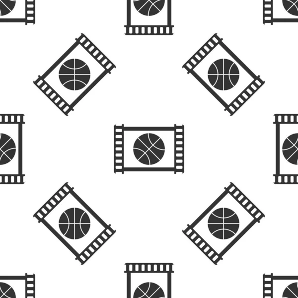 Grey Basketball game video icon isolated seamless pattern on white background. Vector Illustration — Stock Vector