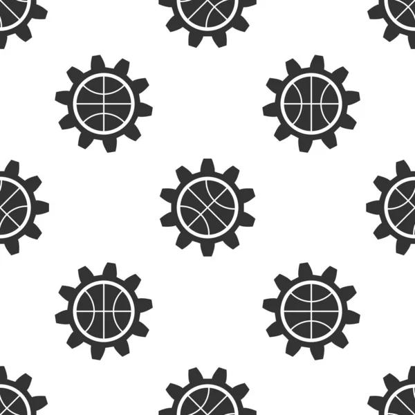 Grey Planning ícone conceito estratégia isolado padrão sem costura no fundo branco. Formação de taça de basquete e tática. Ilustração vetorial — Vetor de Stock