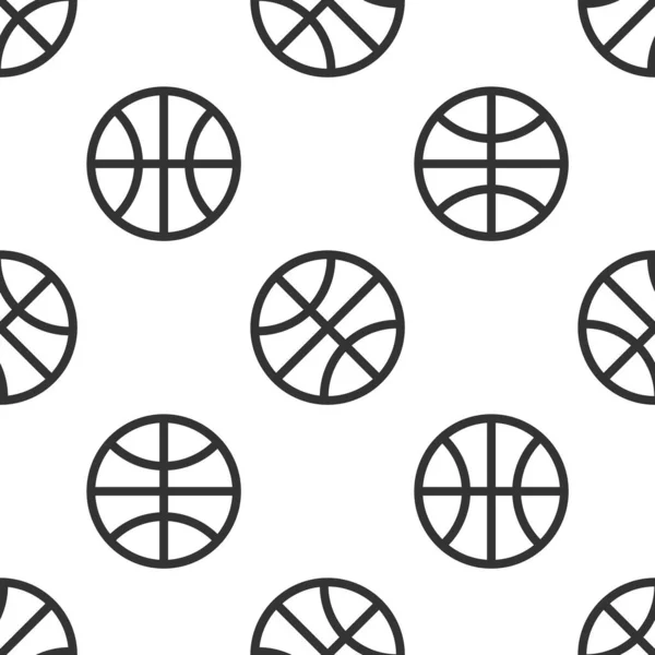Ícone bola de basquete cinza isolado padrão sem costura no fundo branco. Símbolo desportivo. Ilustração vetorial — Vetor de Stock