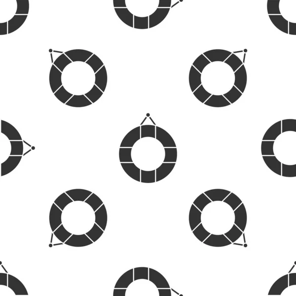 Γκρι Lifebuoy εικόνα απομονωμένη αδιάλειπτη μοτίβο σε λευκό φόντο. Σύμβολο ζώνης ασφαλείας. Εικονογράφηση διανύσματος — Διανυσματικό Αρχείο