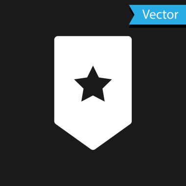 Siyah arkaplanda beyaz sembol izole edildi. Askeri rozet işareti. Vektör İllüstrasyonu