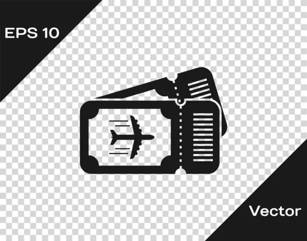 Icono del billete de Grey Airline aislado sobre fondo transparente. Billete de avión. Ilustración vectorial — Vector de stock