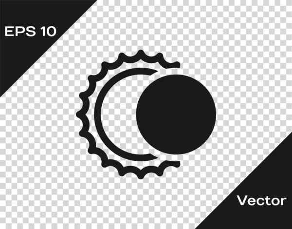 Graue Sonnenfinsternis auf transparentem Hintergrund. totale Sonarfinsternis. Vektorillustration — Stockvektor