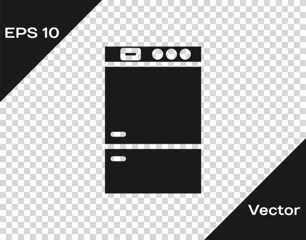 Icono del refrigerador gris aislado sobre fondo transparente. Refrigerador congelador refrigerador. Tecnología y electrodomésticos. Ilustración vectorial — Vector de stock