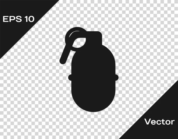 Grey Hand grenade icon isolated on transparent background. Bomb explosion. Vector Illustration — Stock Vector