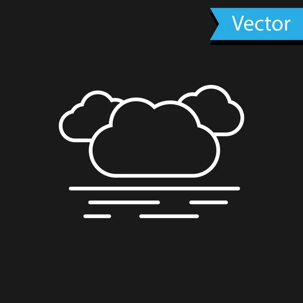 Значок Белое облако выделен на черном фоне. Векторная миграция — стоковый вектор