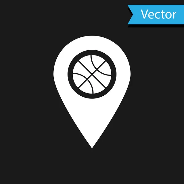 Белый Лосьон с баскетбольным мячом внутри, выделенный на черном фоне. Векторная миграция — стоковый вектор