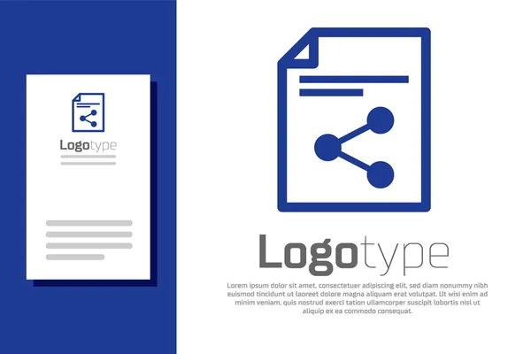 Icono del archivo Blue Share aislado sobre fondo blanco. Compartir archivos. Signo de transferencia de archivos. Elemento de plantilla de diseño de logotipo. Ilustración vectorial — Archivo Imágenes Vectoriales