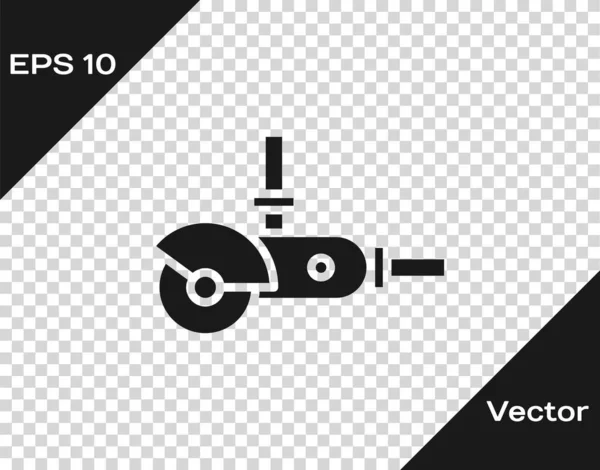 Icona smerigliatrice angolare grigia isolata su sfondo trasparente. Illustrazione vettoriale — Vettoriale Stock