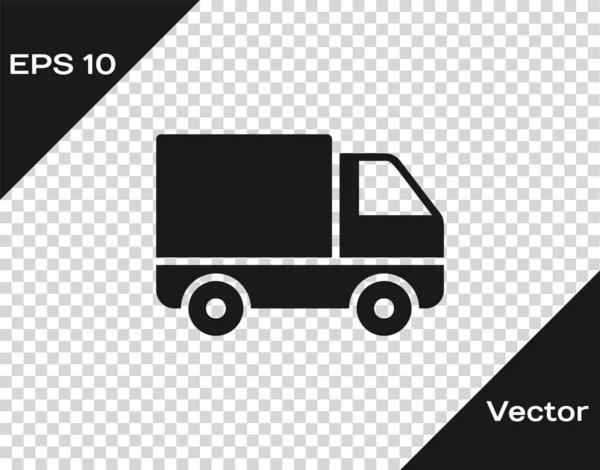 Ícone de veículo de caminhão de carga de entrega cinza isolado em fundo transparente. Ilustração vetorial — Vetor de Stock