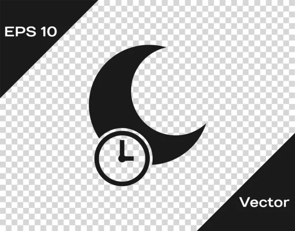 Grey Sleeping moon icon isolated on transparent background. Vector Illustration — Stock Vector