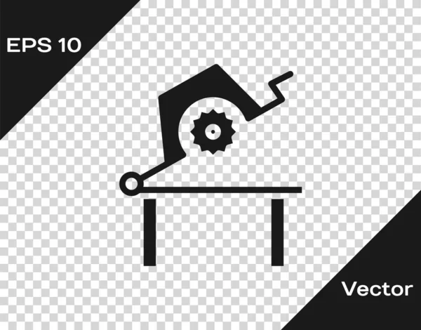 Grey Table saw for woodwork icon isolated on transparent background. Power saw bench. Vector Illustration — Stock Vector