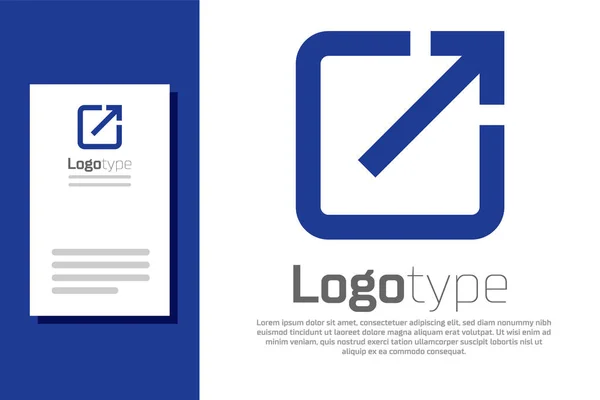 Bleu Ouvrir dans une nouvelle icône de fenêtre isolée sur fond blanc. Ouvrez un autre panneau. Symbole du cadre du navigateur. Lien externe signe. Modèle de conception de logo élément. Illustration vectorielle — Image vectorielle