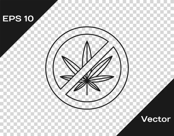 Graues Stop Marihuana oder Cannabisblatt-Symbol isoliert auf transparentem Hintergrund. kein Rauchen von Marihuana. Hanf-Symbol. Vektorillustration — Stockvektor