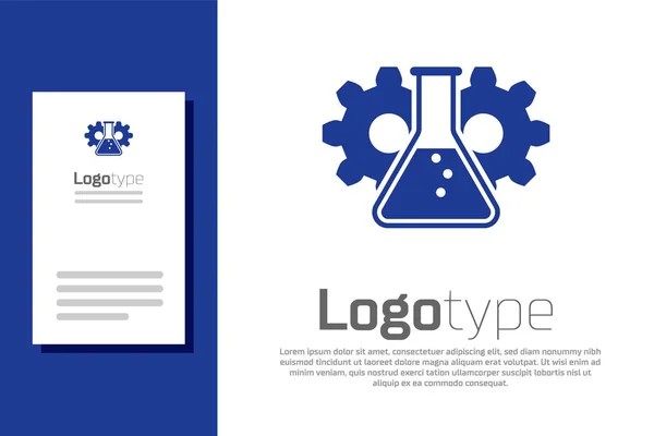 Icona di bioingegneria blu isolata su sfondo bianco. Elemento di genetica e icona di bioingegneria. Biologia, molecola, icona chimica. Elemento modello di design logo. Illustrazione vettoriale — Vettoriale Stock