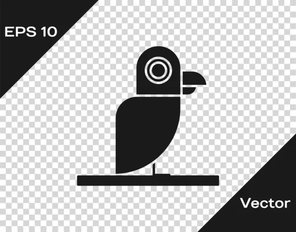 Иконка серого пиратского попугая выделена на прозрачном фоне. Векторная миграция — стоковый вектор