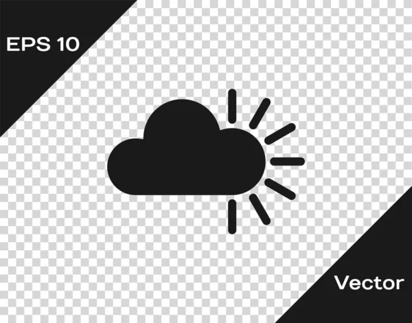 Icône nuageuse grise isolée sur fond transparent. Illustration vectorielle — Image vectorielle