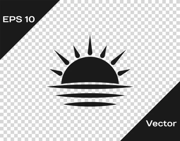 Icono de puesta de sol gris aislado sobre fondo transparente. Ilustración vectorial — Archivo Imágenes Vectoriales