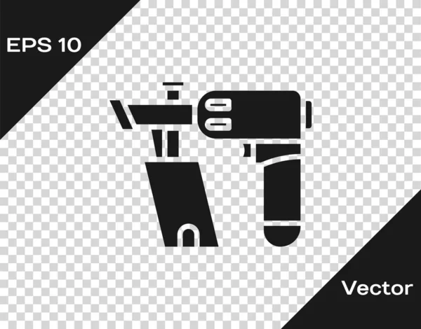 Grey Nail gun icon isolated on transparent background. Vector Illustration — Stock Vector