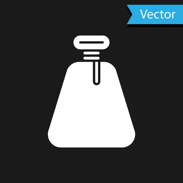 Ícone de saco pirata branco isolado no fundo preto. Ilustração vetorial — Vetor de Stock