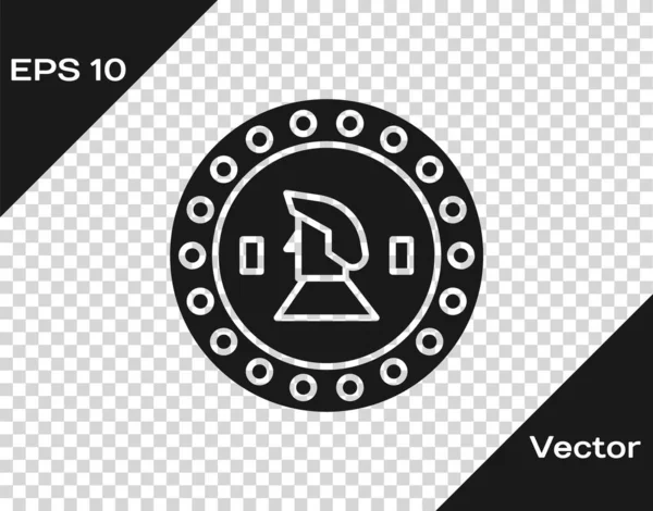 Icono de moneda pirata gris aislado sobre fondo transparente. Ilustración vectorial — Archivo Imágenes Vectoriales