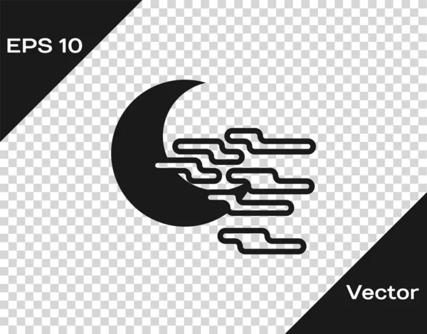Grey Fog and moon icon isolated on transparent background. Vector Illustration — ストックベクタ