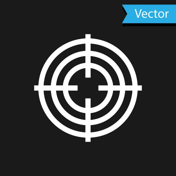 Иконка соревнования по стрельбе из белой мишени на черном фоне. Чистая цель с номерами для стрельбища или стрельбы. Векторная миграция — стоковый вектор